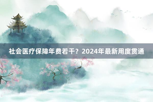 社会医疗保障年费若干?2024年最新用度贯通