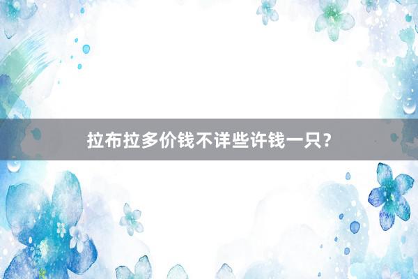 拉布拉多价钱不详些许钱一只？