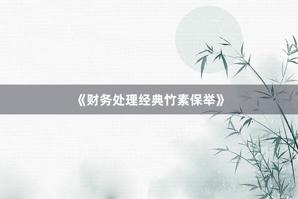 《财务处理经典竹素保举》